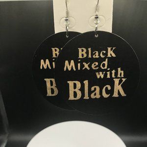 NWT Wooden Exquisite African Beauty Print Round Dangle Earrings Bohemian